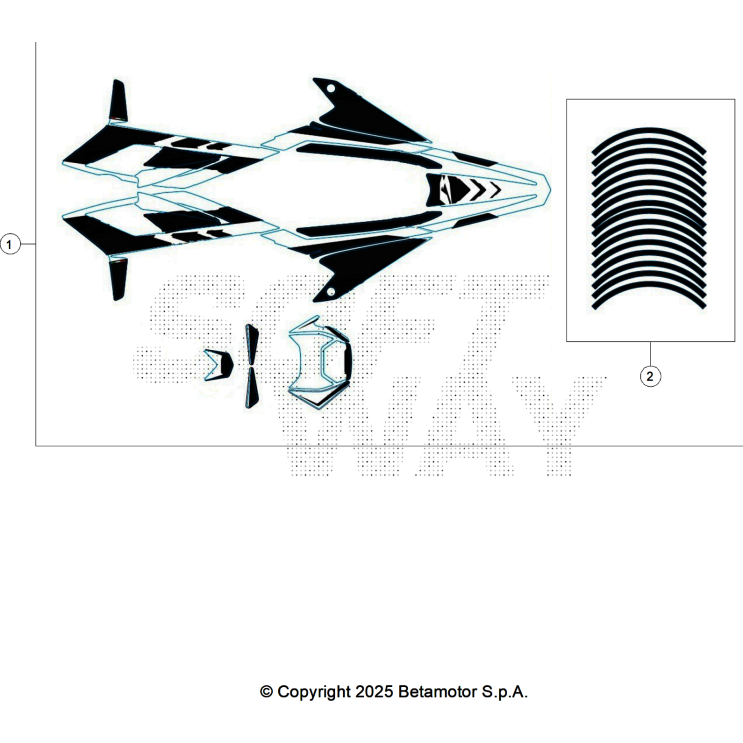 VUE ECLATEE KIT DECO BETA MOTARD 50 RR WHITE SPORT 2026